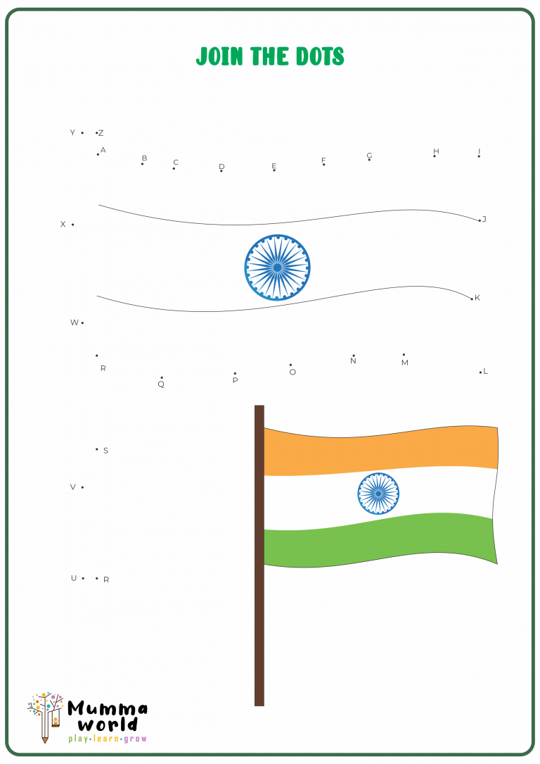 National Flag Worksheet Join the Dots Colouring