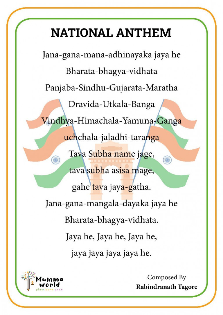 essay on national anthem in hindi