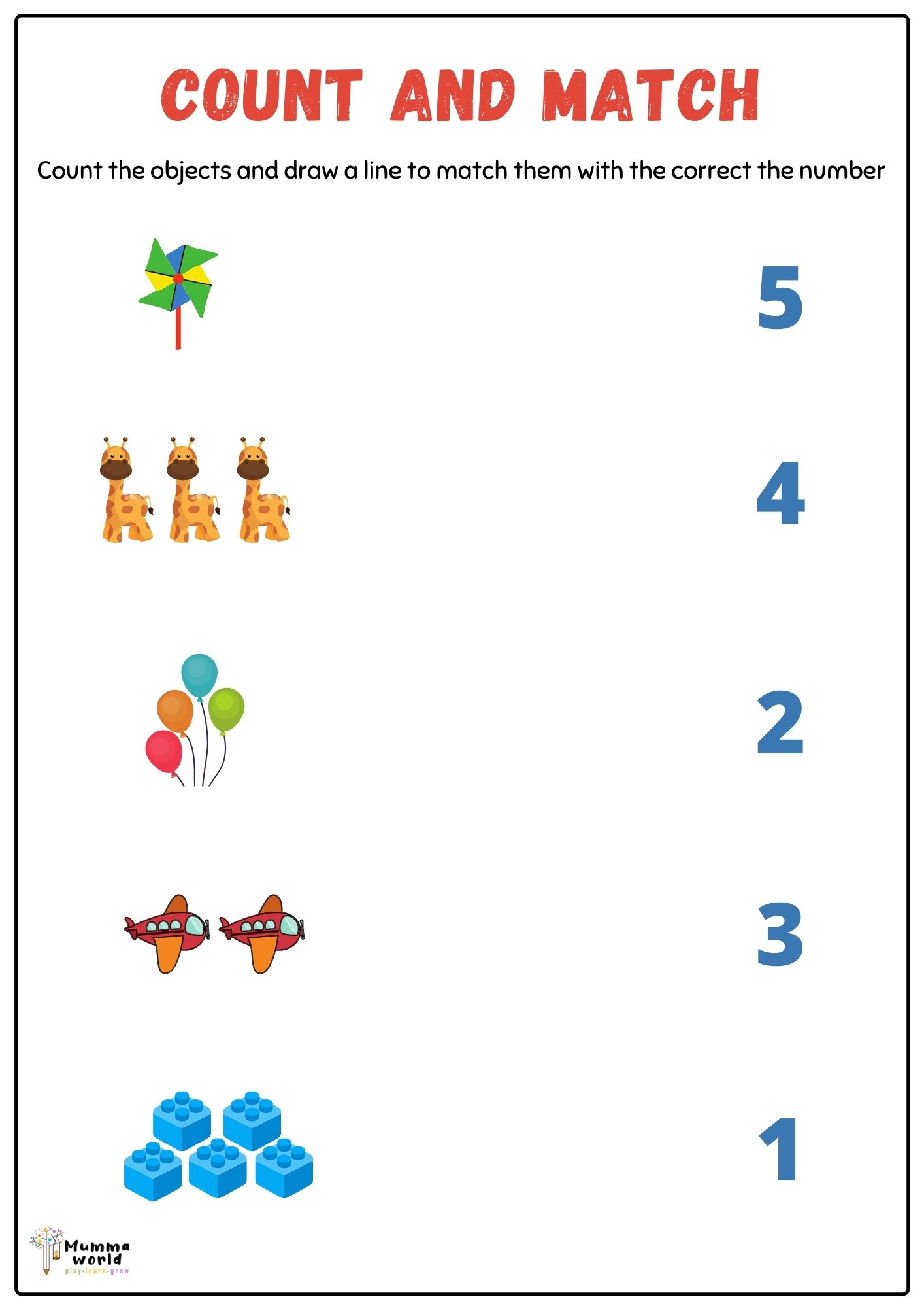 Math Worksheet | Count Worksheet | Preschooler Worksheet -Mummaworld.com