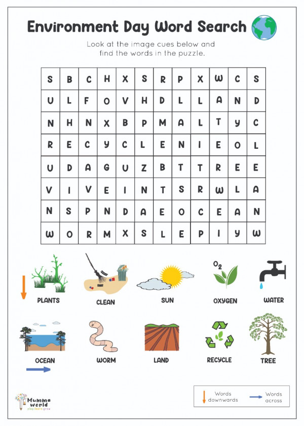 Environment Day Word Puzzle | Puzzle For Kids _ Mummaworld.com