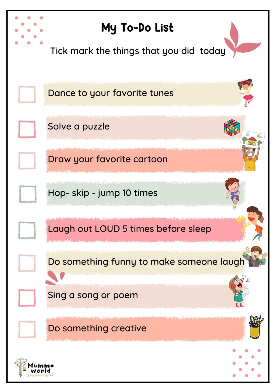 task sheet for kids